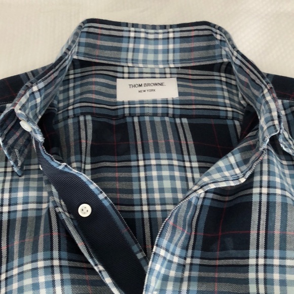 THOM BROWNE Beautiful Plaid Shirt Size XL - Picture 2 of 3